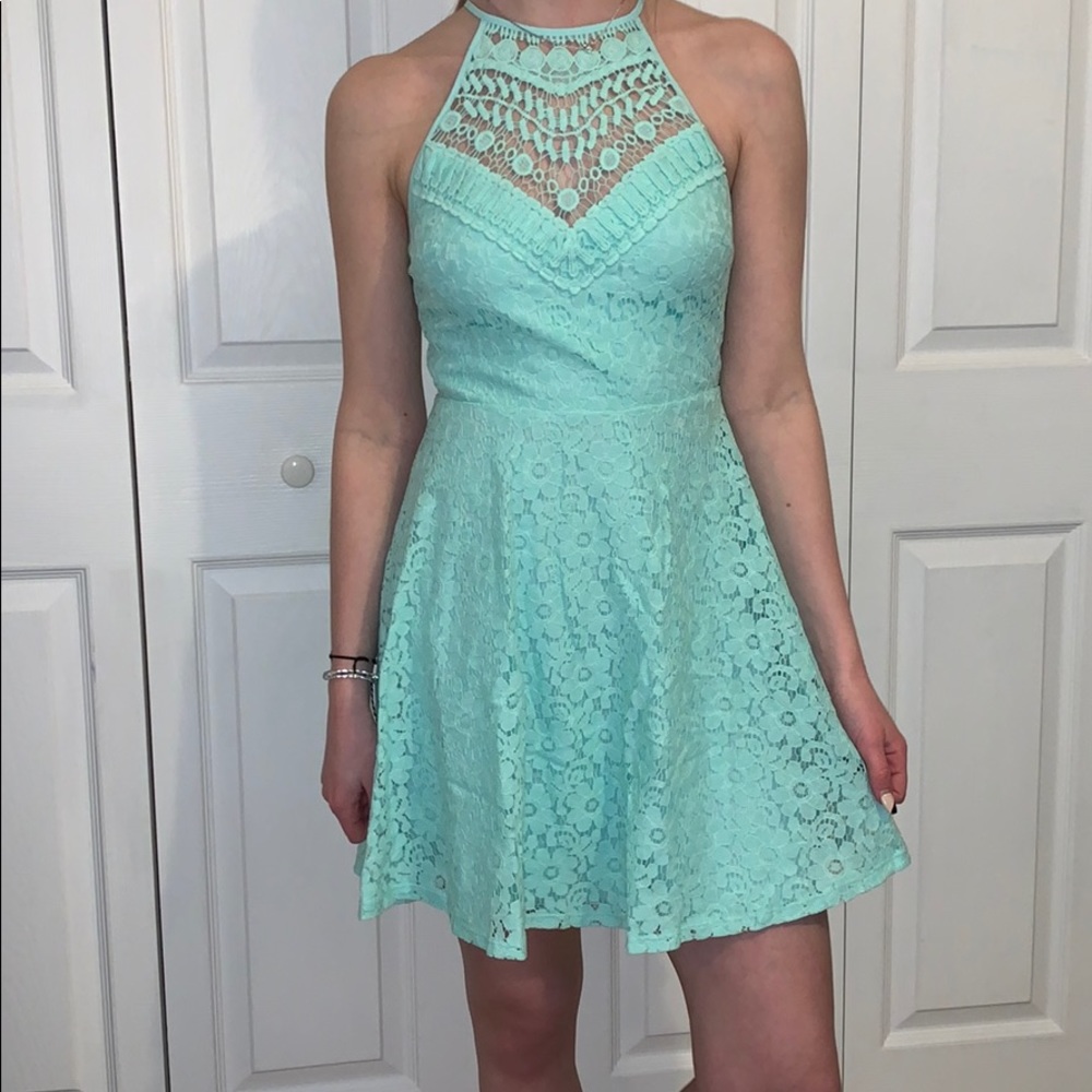 Lace aqua dress